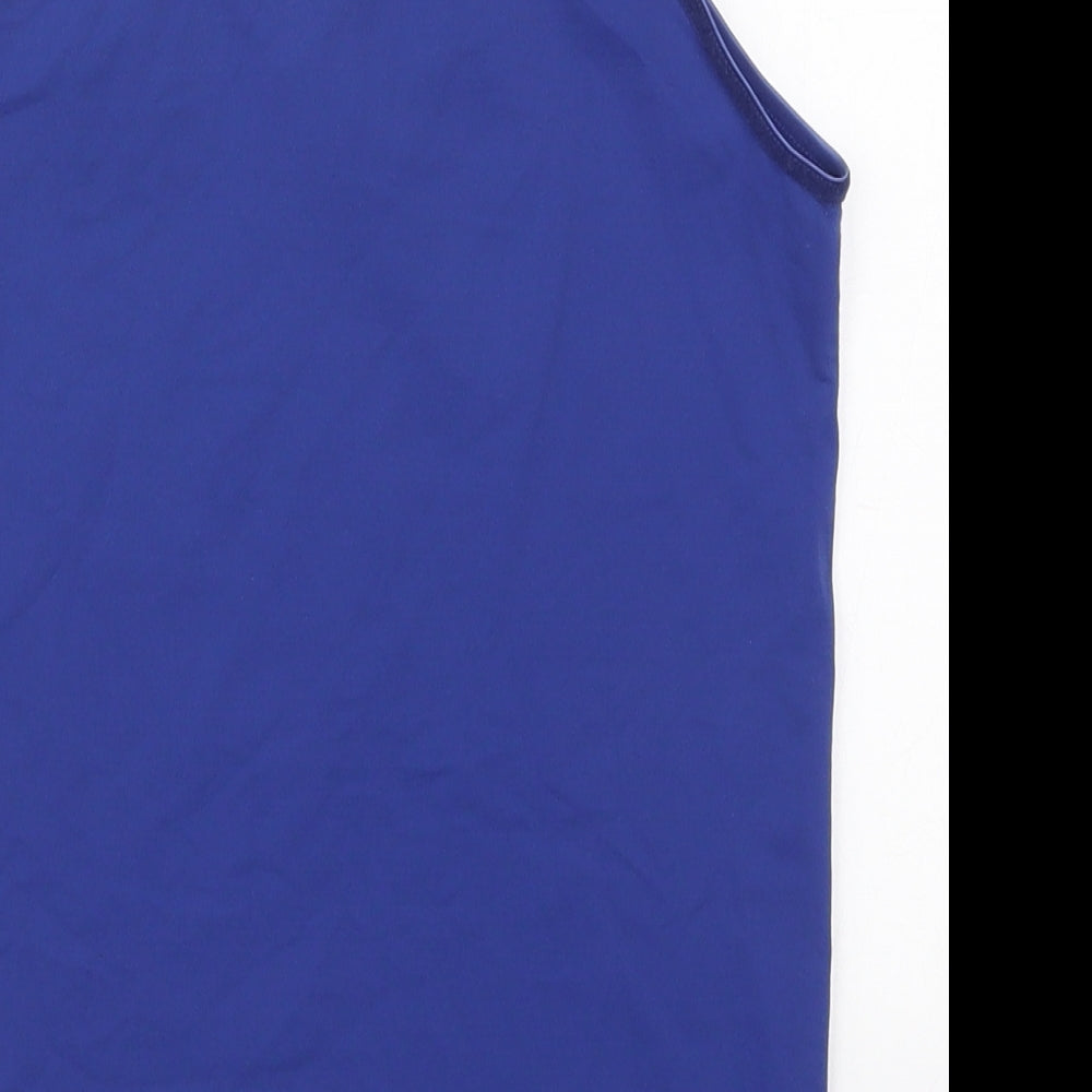 Atmosphere Womens Blue  Nylon Basic Tank Size 10 V-Neck