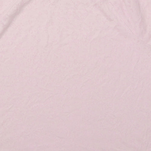Marks and Spencer Womens Pink Animal Print Polyester Basic T-Shirt Size 12 Round Neck