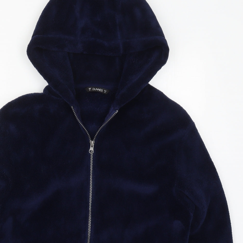 Dunnes Mens Blue  Polyester Full Zip Hoodie Size M