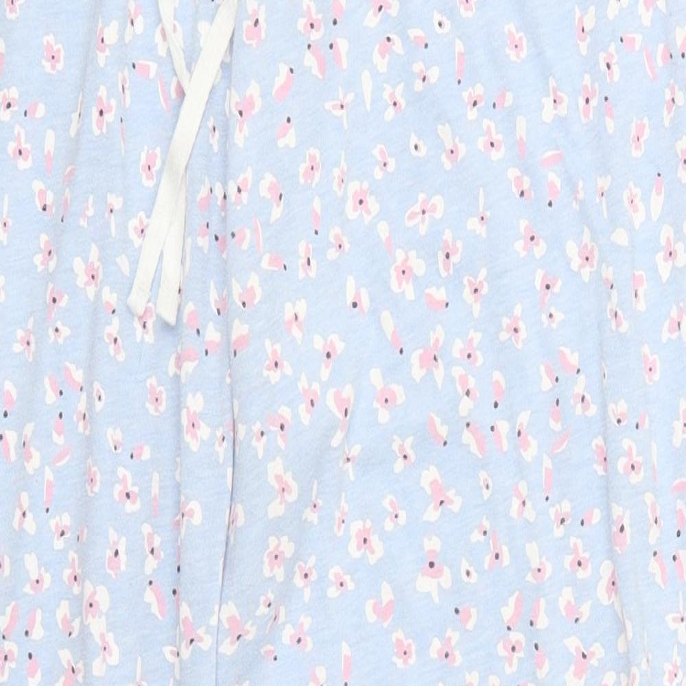 F&F Womens Blue Floral Polyester Trousers  Size 8 L28 in Regular Drawstring - Pyjama Pants