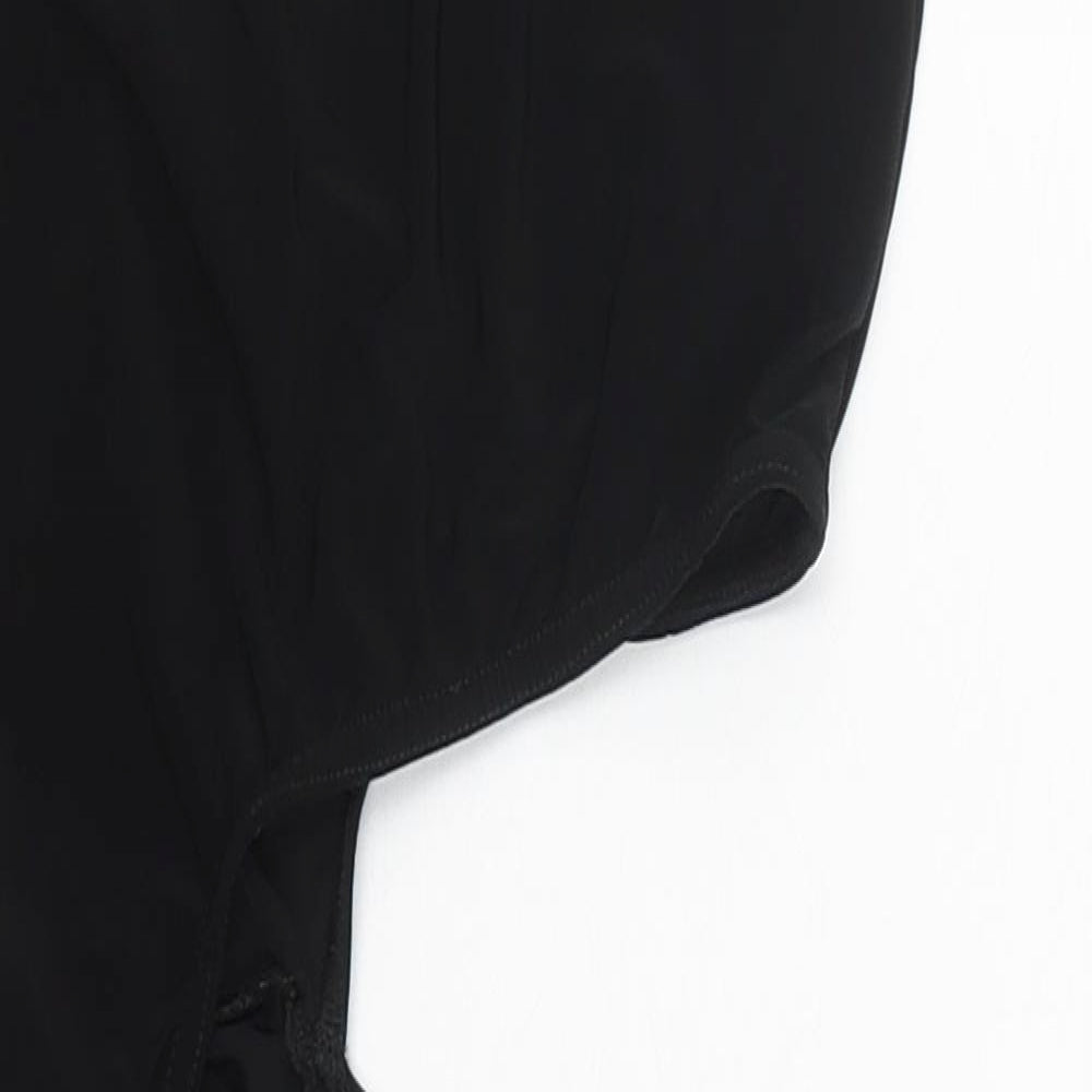 PRETTYLITTLETHING Womens Black  Polyester Mini  Size 8  One Shoulder Pullover
