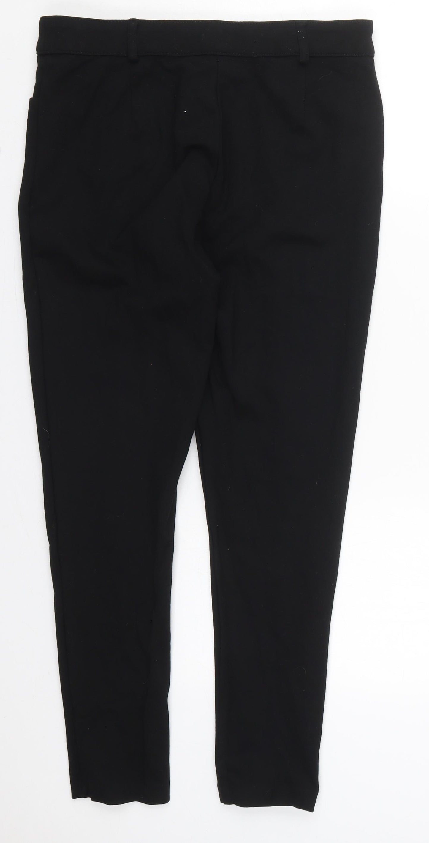F&F Womens Black  Viscose Trousers  Size 12 L26 in Regular Button