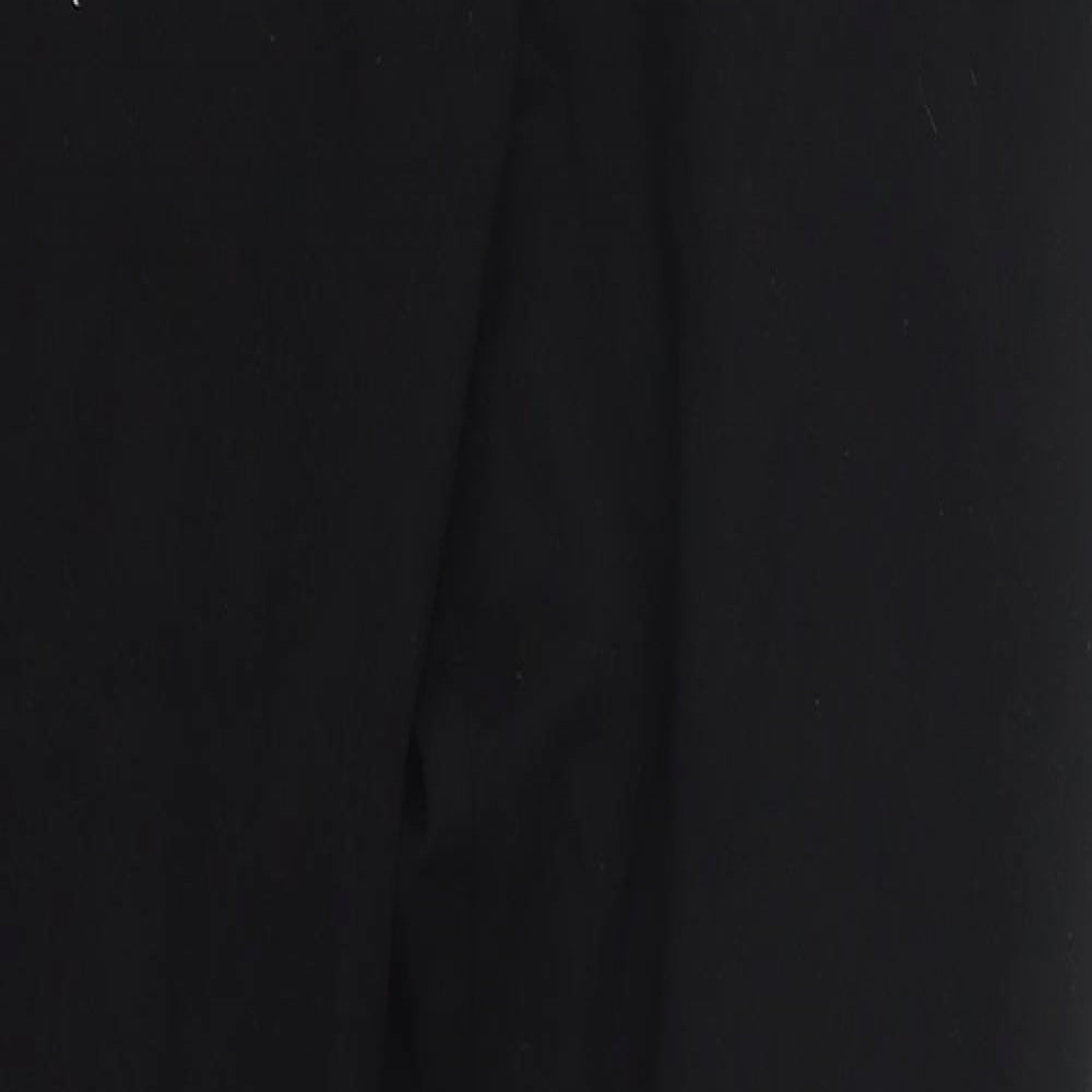 F&F Womens Black  Viscose Trousers  Size 12 L26 in Regular Button