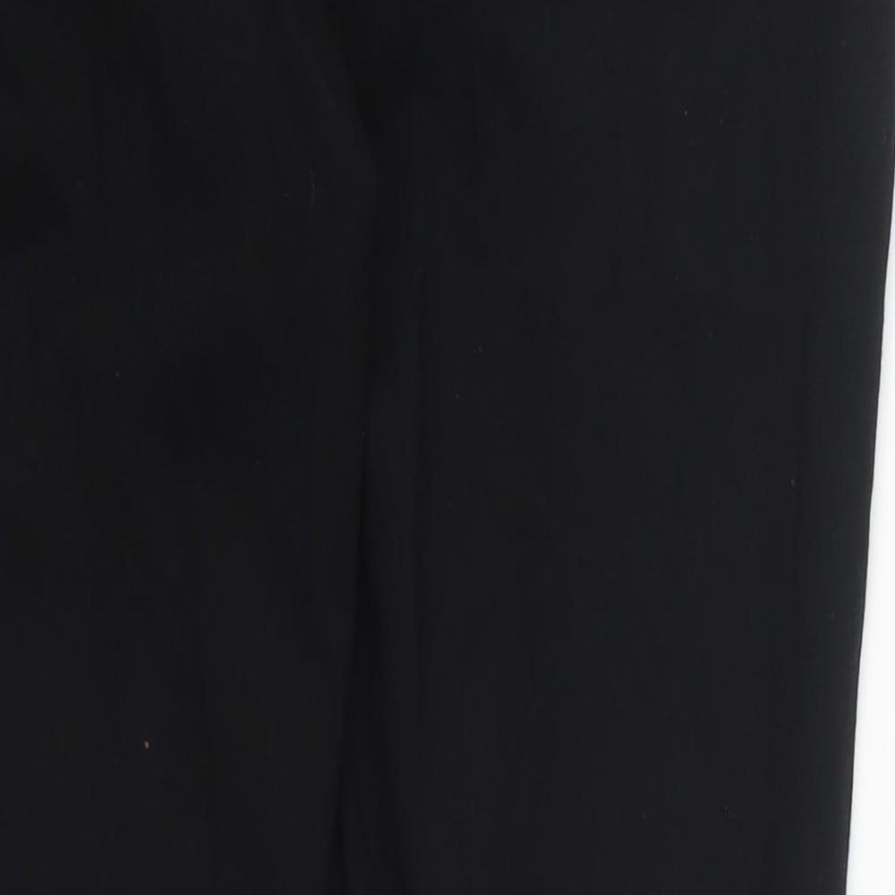 F&F Womens Black  Viscose Trousers  Size 12 L26 in Regular Button