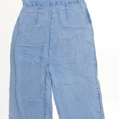Influence Womens Blue  Viscose Jumpsuit One-Piece Size 12 L25 in Zip