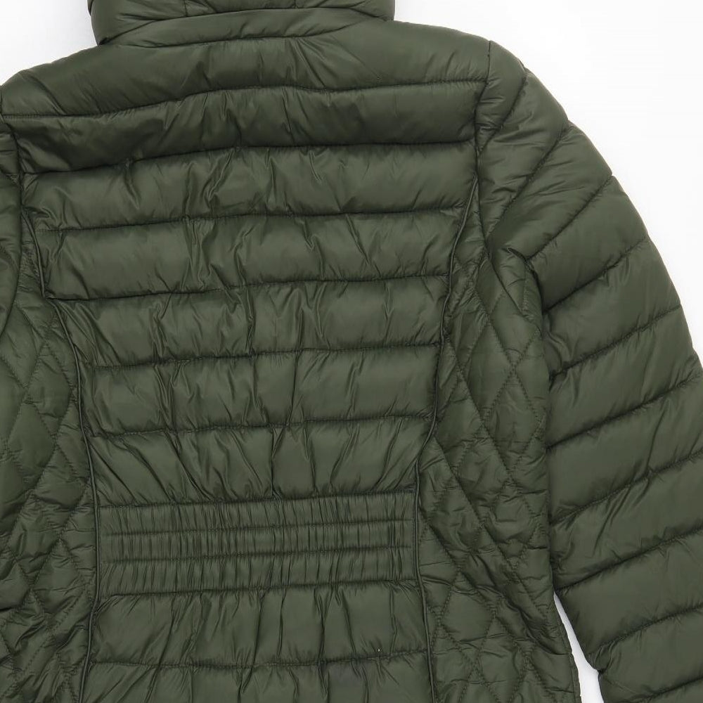 Michael Kors Womens Green   Quilted Coat Size L  Zip
