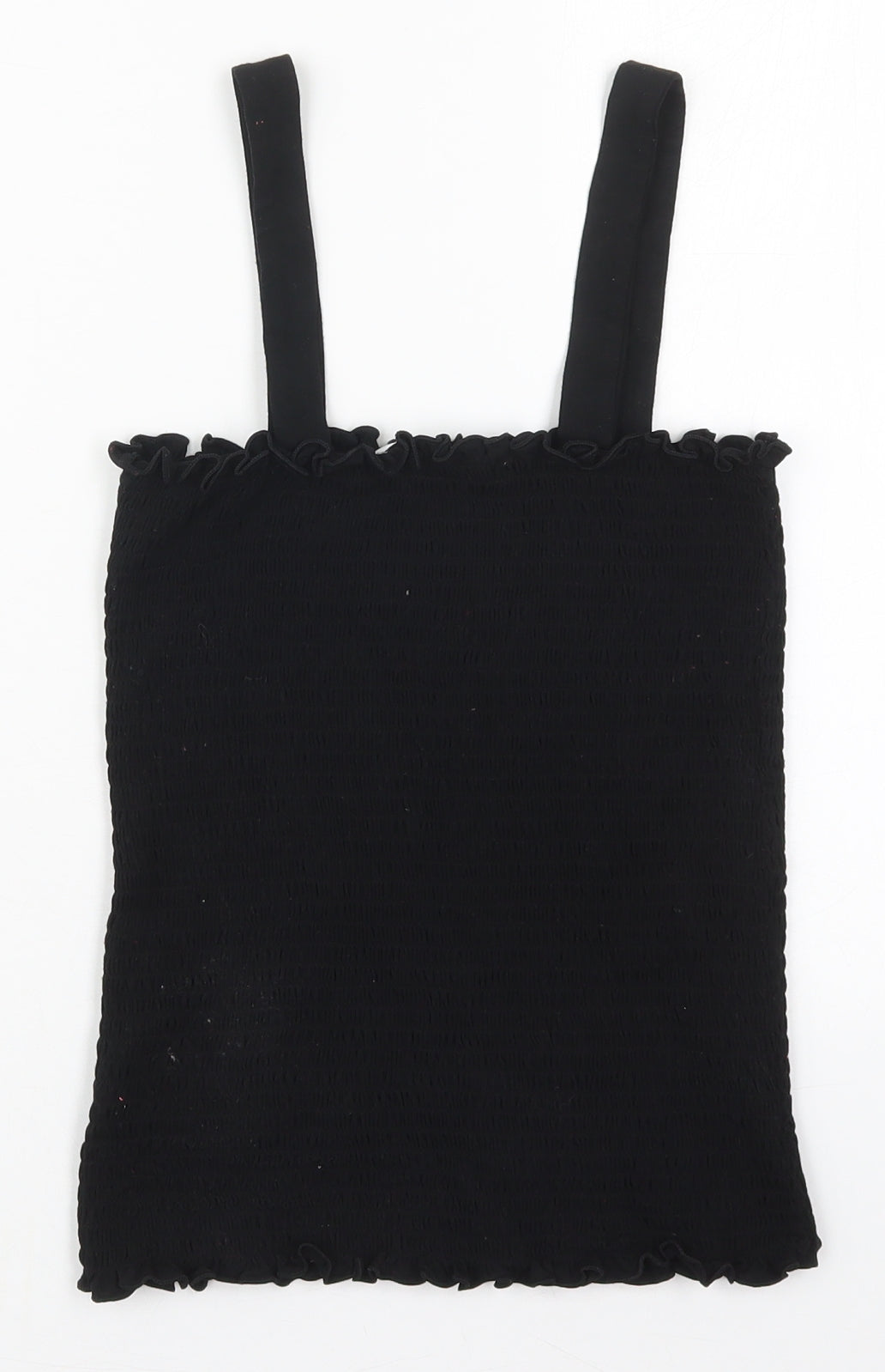 Michelle Keegan Womens Black  Viscose Basic Tank Size 10 Square Neck