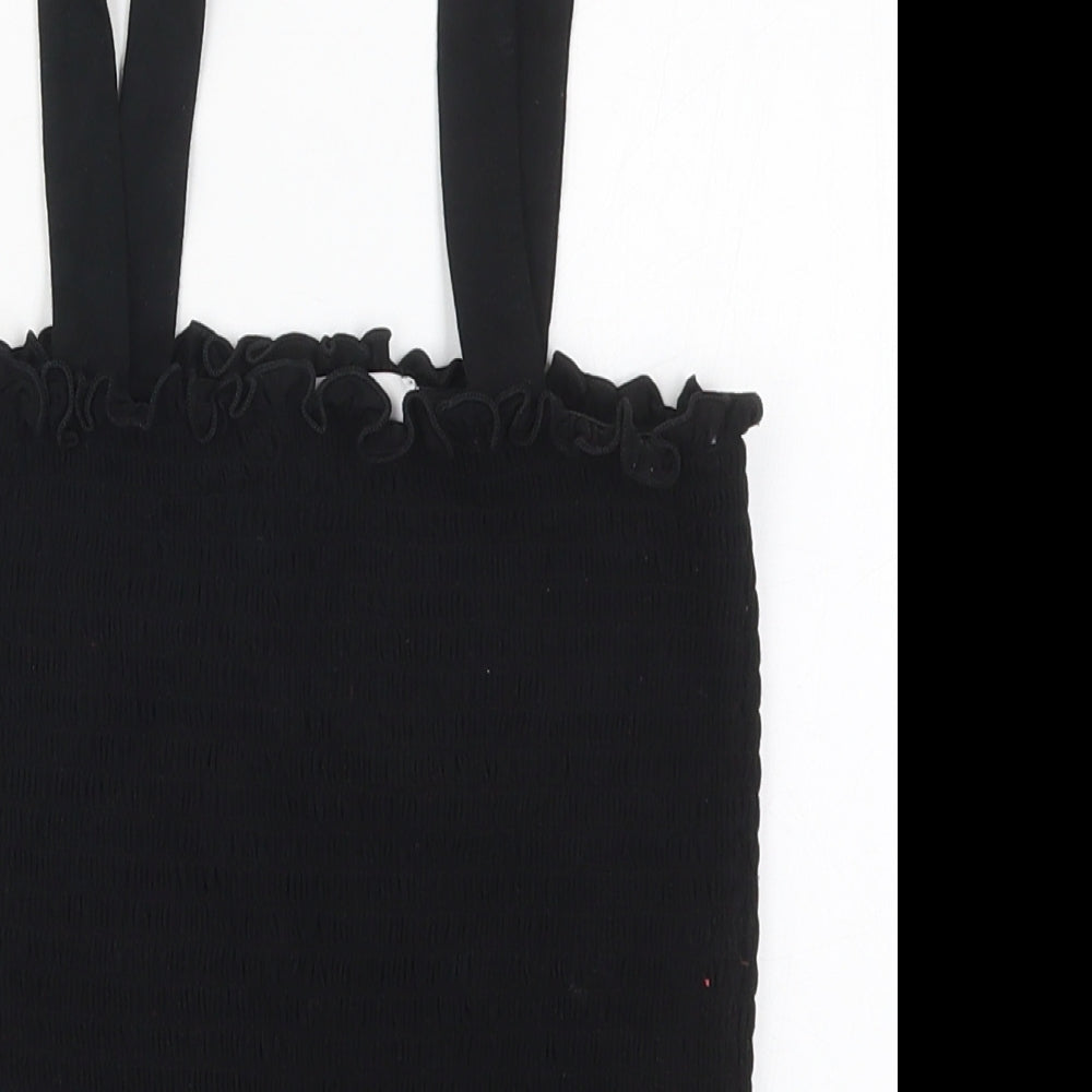 Michelle Keegan Womens Black  Viscose Basic Tank Size 10 Square Neck