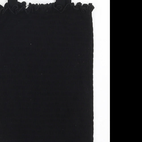 Michelle Keegan Womens Black  Viscose Basic Tank Size 10 Square Neck
