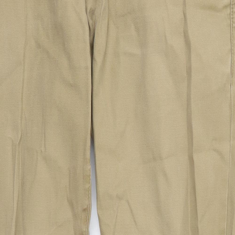 Moss Mens Beige  Cotton Trousers  Size 34 L29 in Regular Button