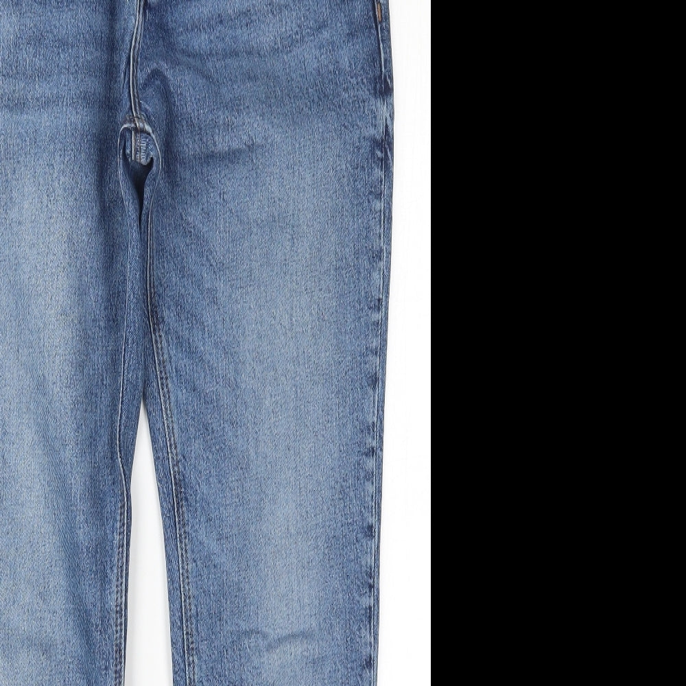 River Island Mens Blue  Cotton Tapered Jeans Size 30 L30 in Regular Button