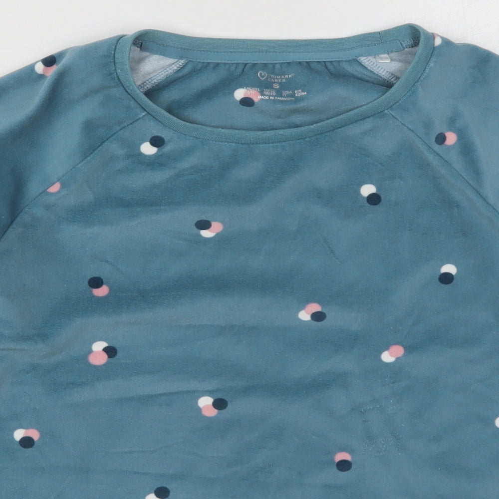 Primark Womens Blue Geometric Polyester Top Pyjama Top Size 10