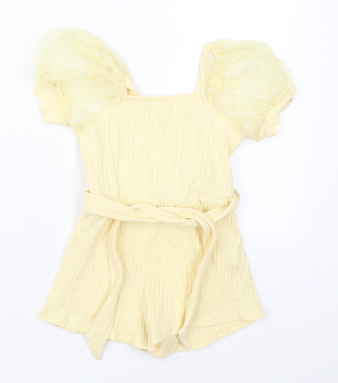 SheIn Girls Yellow  Cotton Playsuit One-Piece Size 5 Years  Pullover