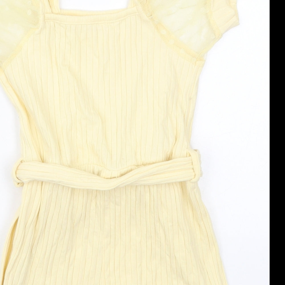 SheIn Girls Yellow  Cotton Playsuit One-Piece Size 5 Years  Pullover