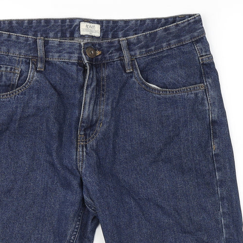 ACW 85  Mens Blue  Cotton Boyfriend Jeans Size 32 in  Regular Button