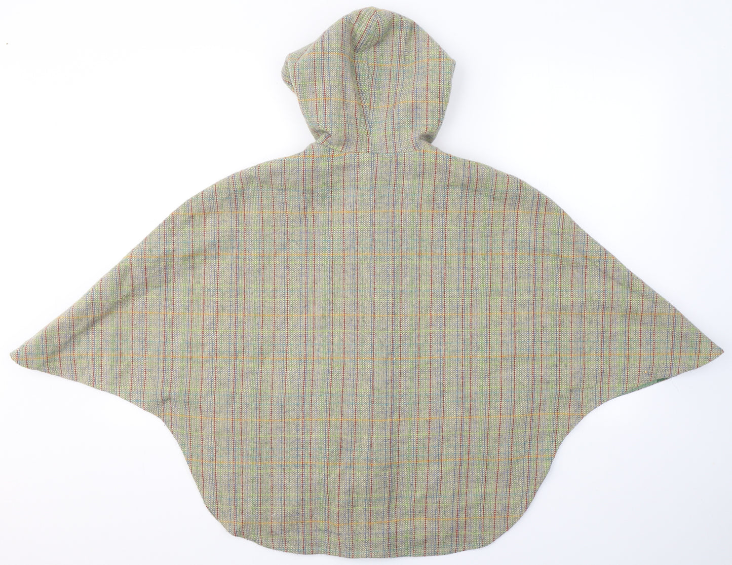 PAUL & JOE Womens Green Plaid  Jacket Poncho Size S  Button