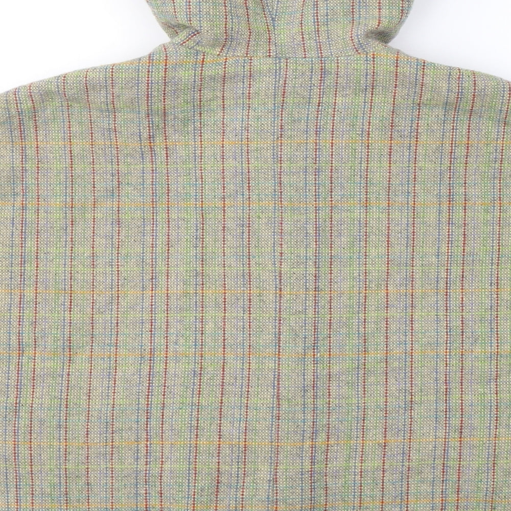 PAUL & JOE Womens Green Plaid  Jacket Poncho Size S  Button