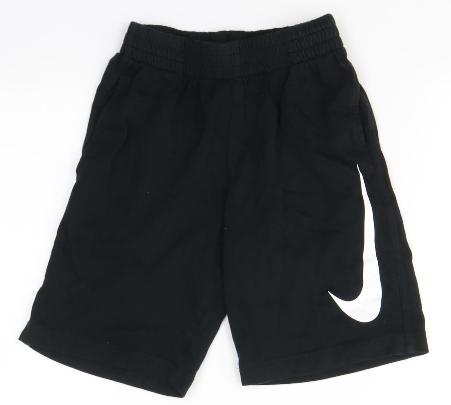 Nike Boys Black  Cotton Sweat Shorts Size XS  Regular Tie