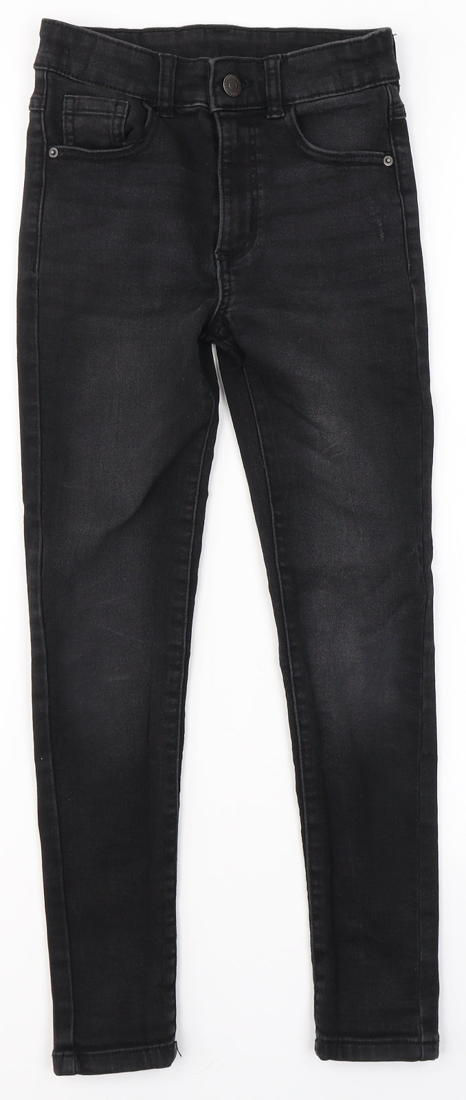 George Girls Black Cotton Skinny Jeans Size 9-10 Years Regular Button