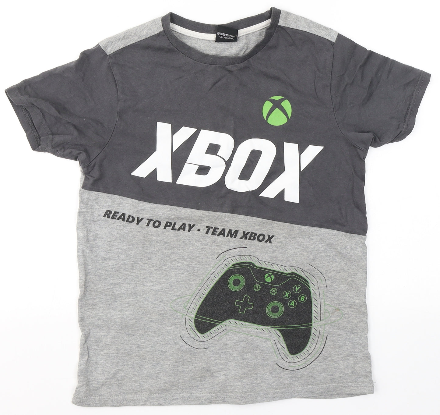 Xbox Boys Grey  Cotton Pullover T-Shirt Size 8-9 Years Round Neck Pullover