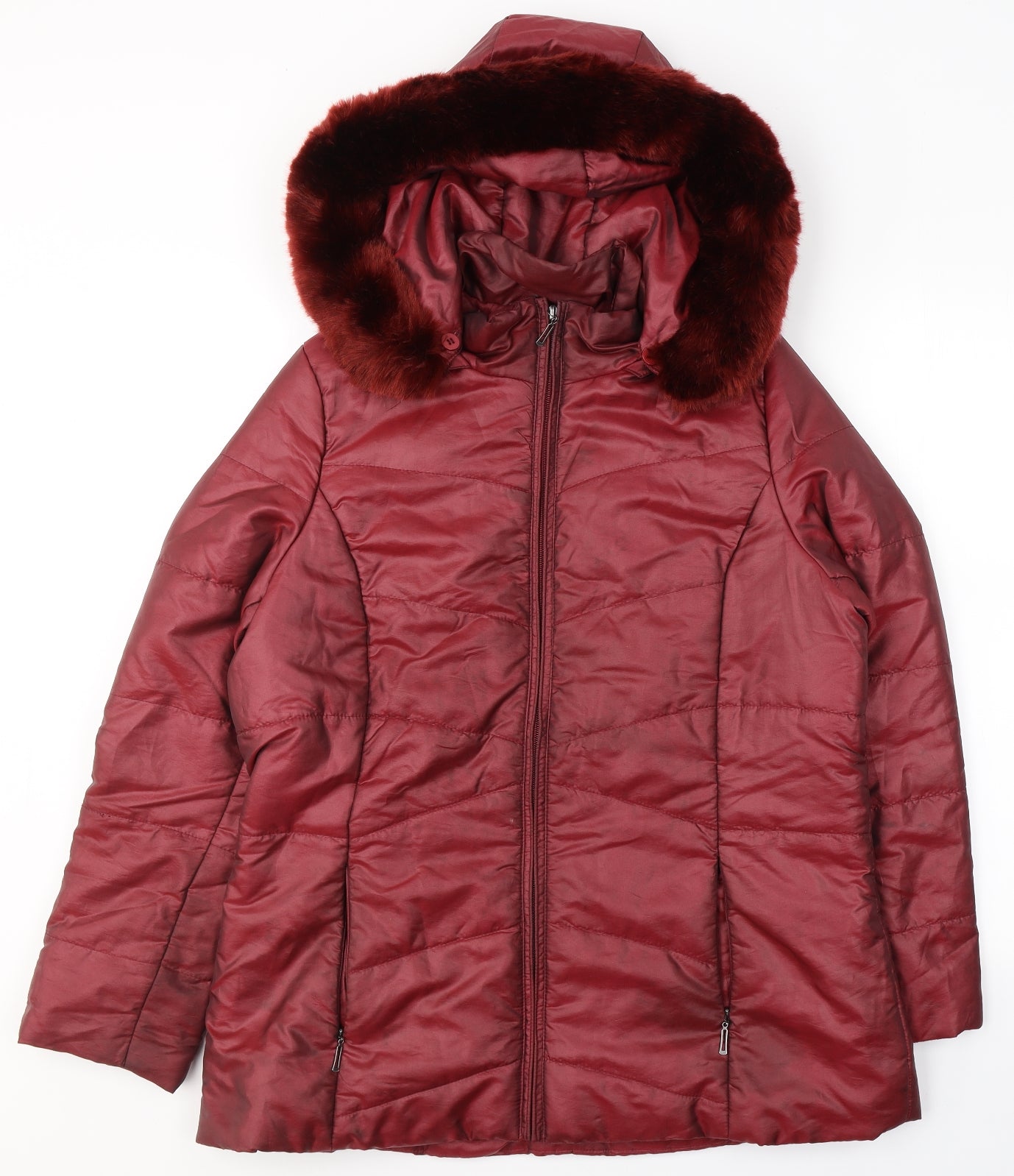 Dasl Womens Red   Puffer Jacket Coat Size 12  Zip