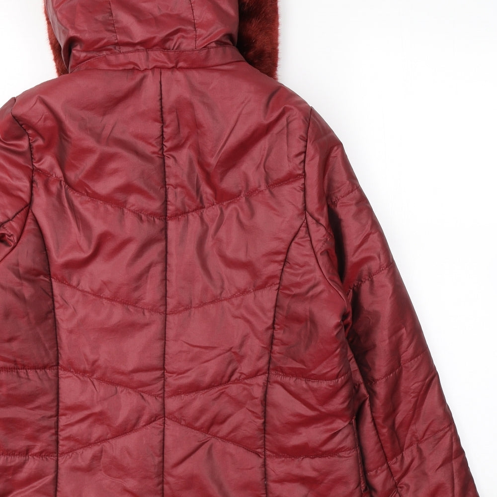 Dasl Womens Red   Puffer Jacket Coat Size 12  Zip