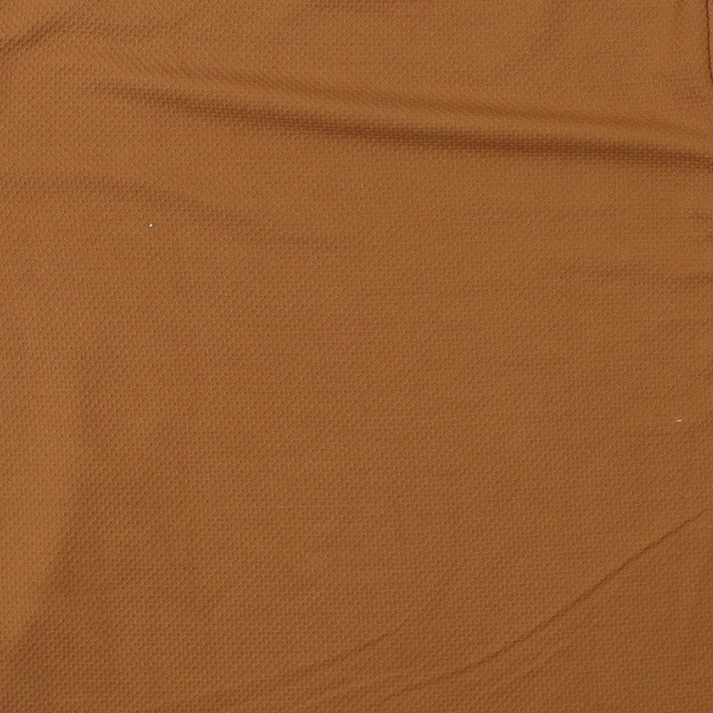 Zara Womens Brown  Polyester Basic T-Shirt Size S Round Neck