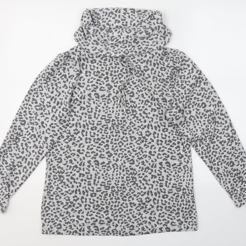 F&F Womens Grey Animal Print Polyester Pullover Sweatshirt Size 8  Pullover