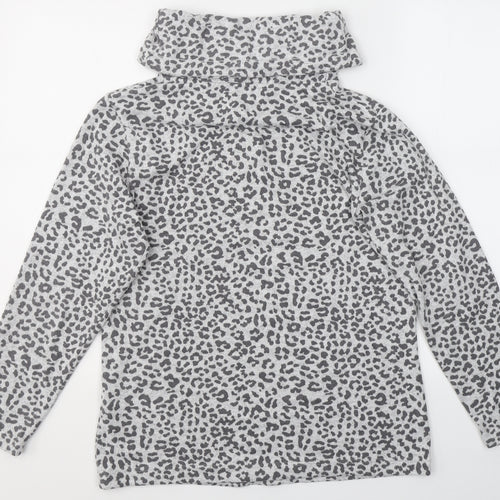 F&F Womens Grey Animal Print Polyester Pullover Sweatshirt Size 8  Pullover