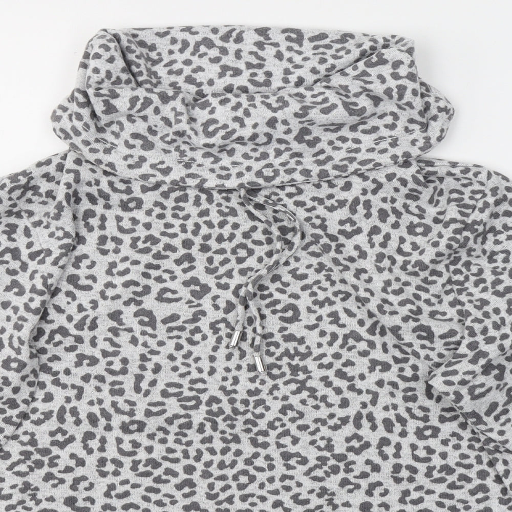 F&F Womens Grey Animal Print Polyester Pullover Sweatshirt Size 8  Pullover