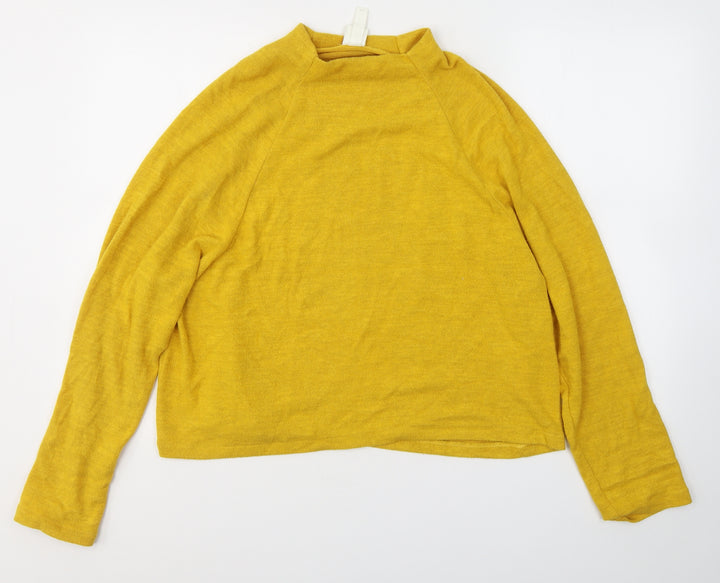 H&M Womens Yellow Viscose Pullover Sweatshirt Size M Pullover