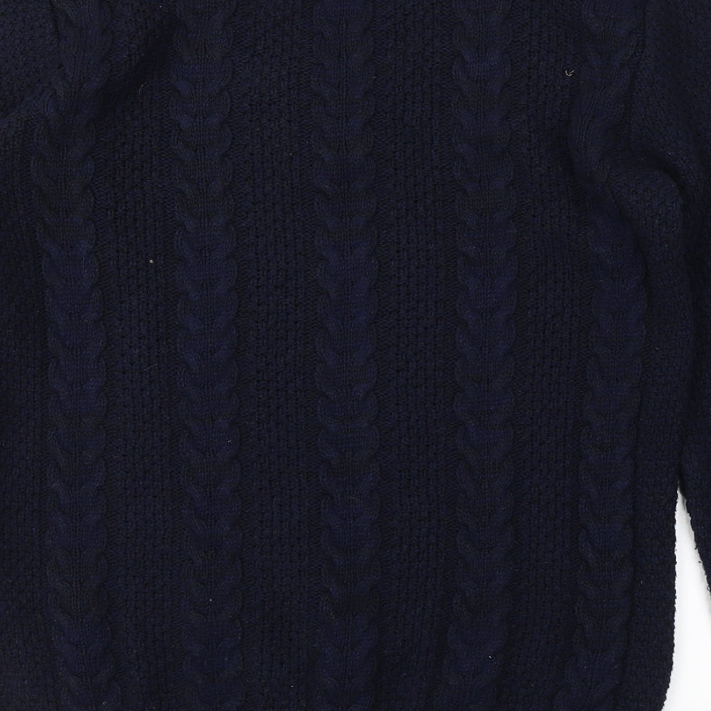 TU Womens Blue V-Neck  Acrylic Pullover Jumper Size 8
