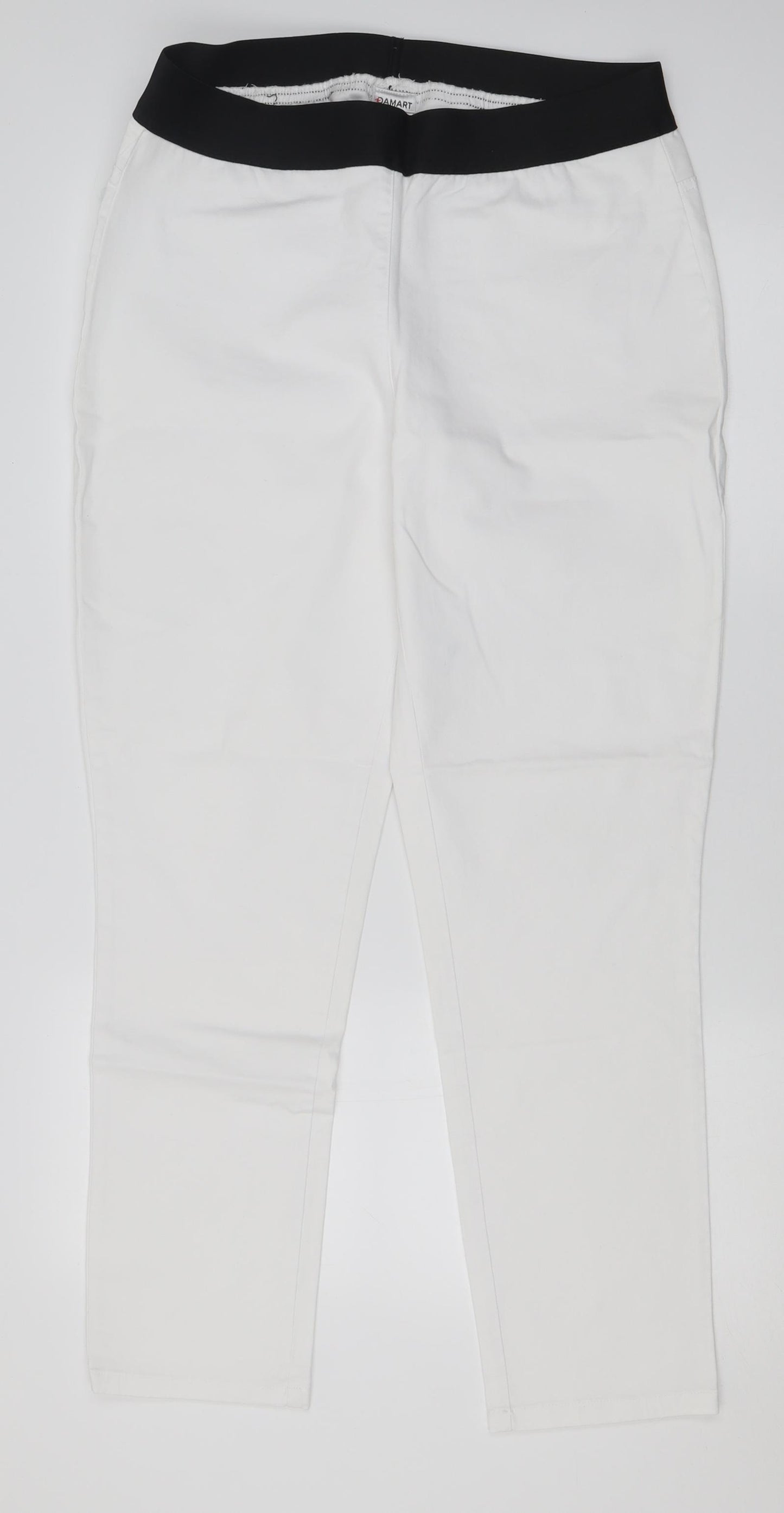 Damart Womens White  Cotton Jegging Trousers Size 18 L29 in Slim