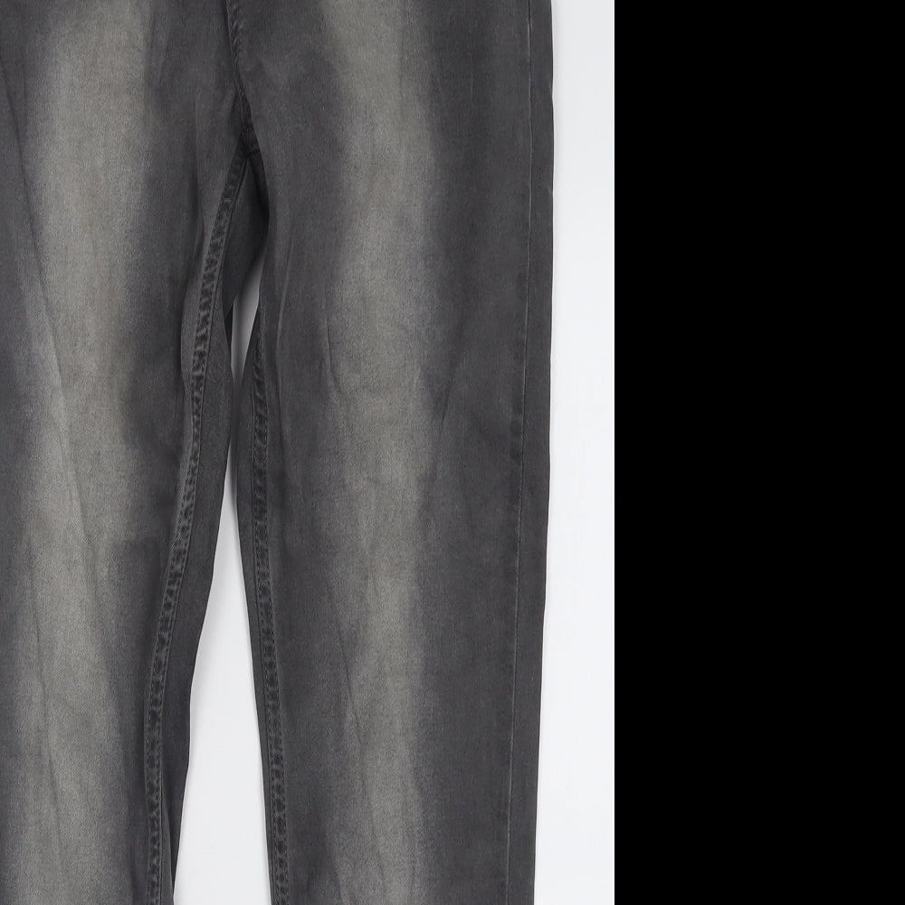 Oasis Womens Grey  Cotton Skinny Jeans Size 16 L29 in Regular Button
