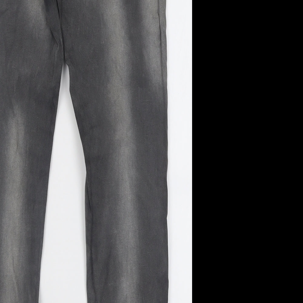 Oasis Womens Grey  Cotton Skinny Jeans Size 16 L29 in Regular Button