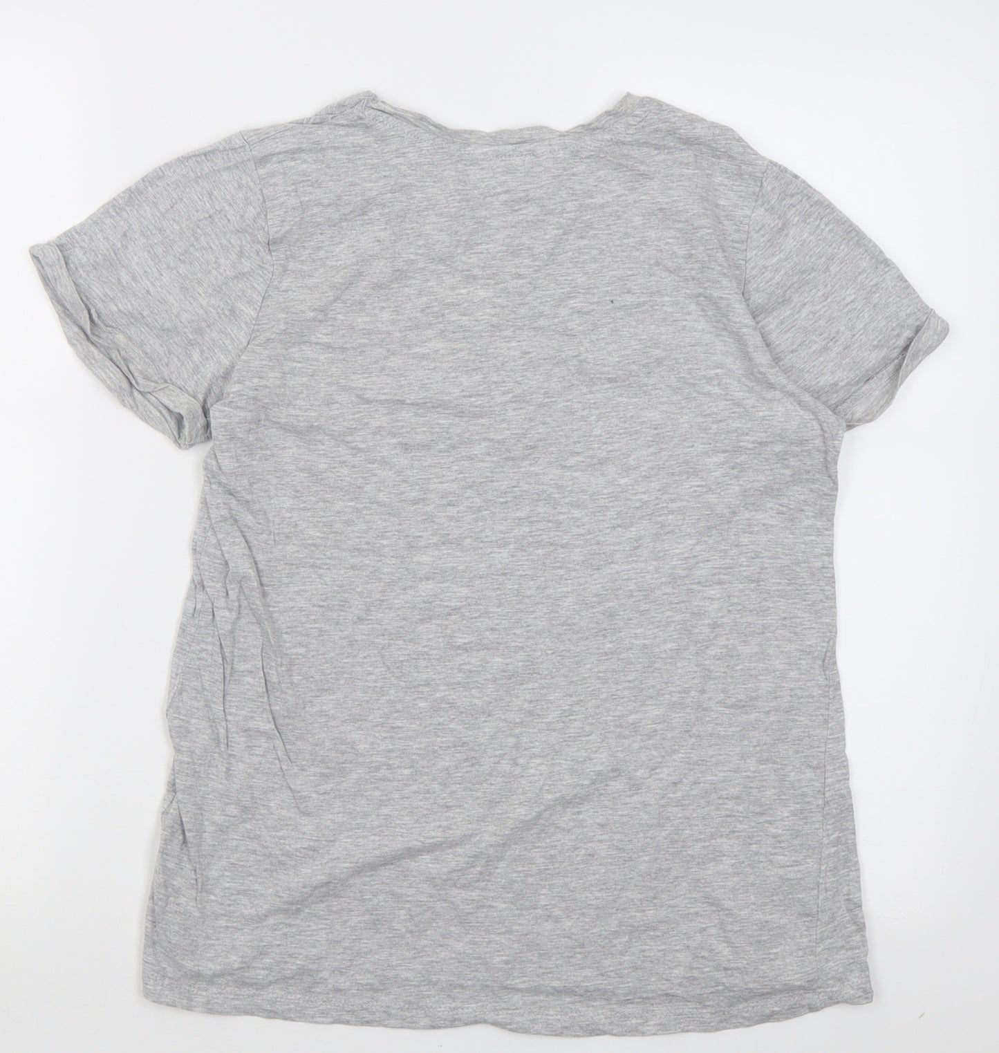 pep&co Womens Grey  Cotton Basic T-Shirt Size 10 Crew Neck