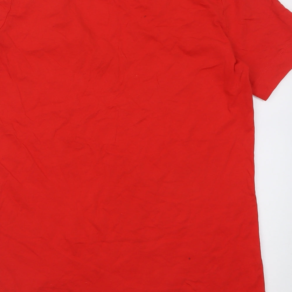 Very Womens Red  Cotton Basic T-Shirt Size 8 V-Neck