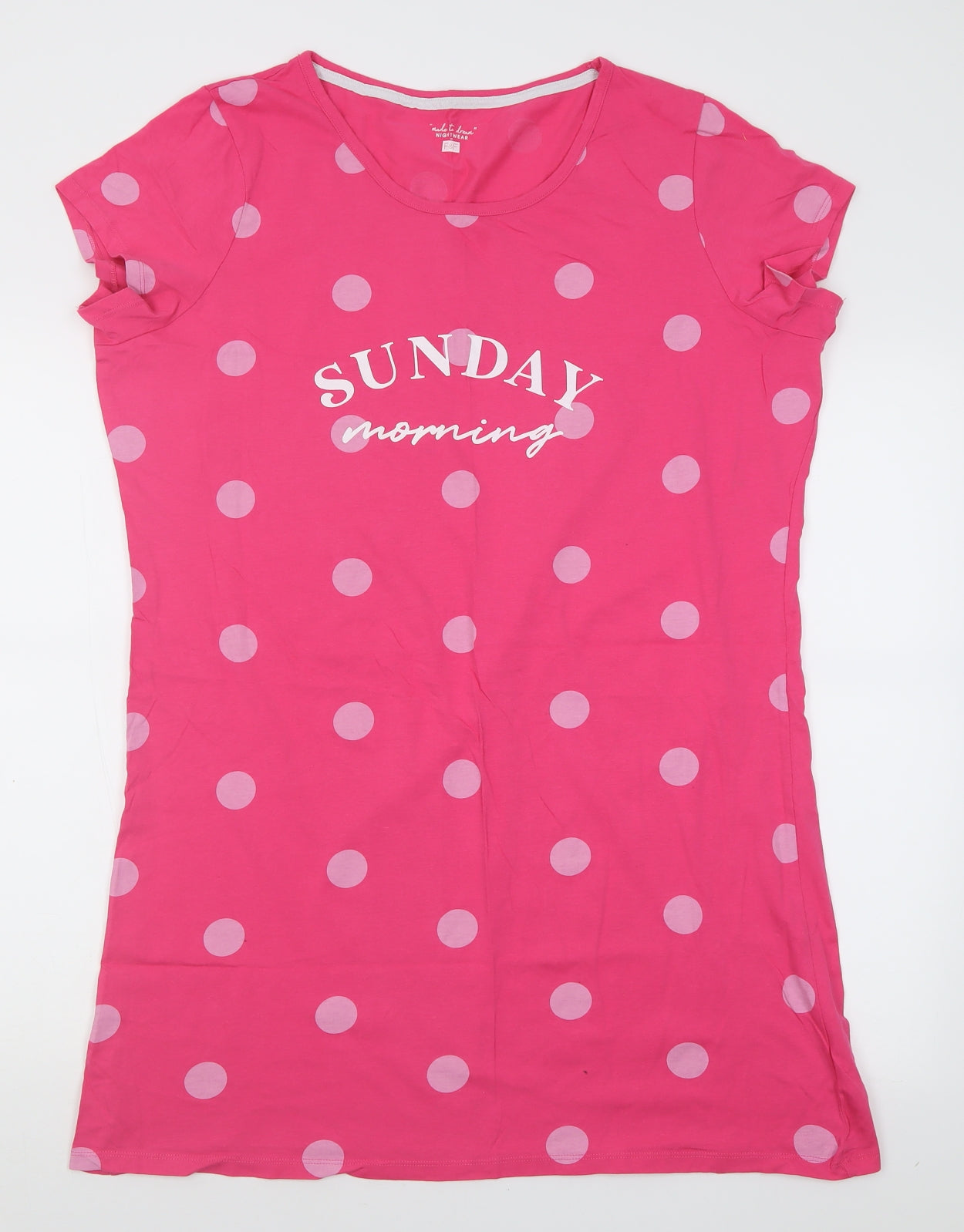 F&F Womens Pink Polka Dot Cotton Cami Dress Size 16   - sunday morning