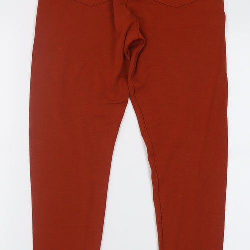 ASOS Womens Orange  Viscose Trousers  Size 12 L28 in Regular Button