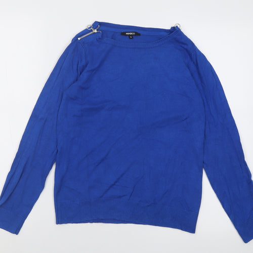 pep&co Womens Blue Crew Neck  Viscose Pullover Jumper Size 10