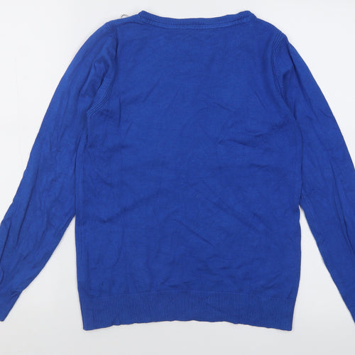 pep&co Womens Blue Crew Neck  Viscose Pullover Jumper Size 10