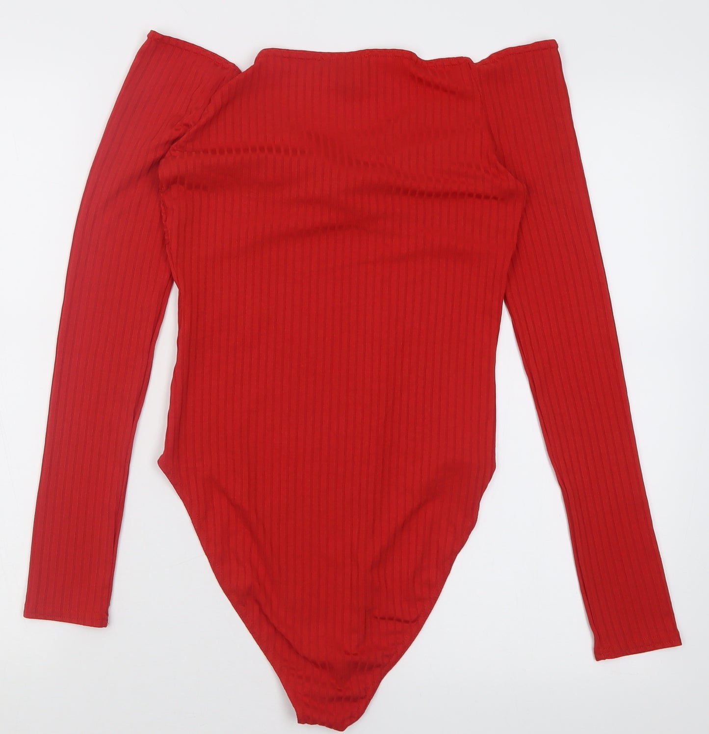 New Look Womens Red  Polyamide Bodysuit One-Piece Size 12  Button