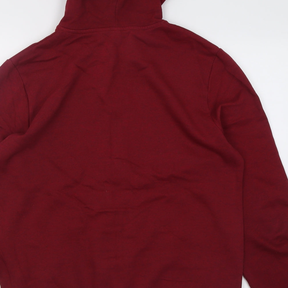 H&M Mens Red  Cotton Full Zip Hoodie Size M