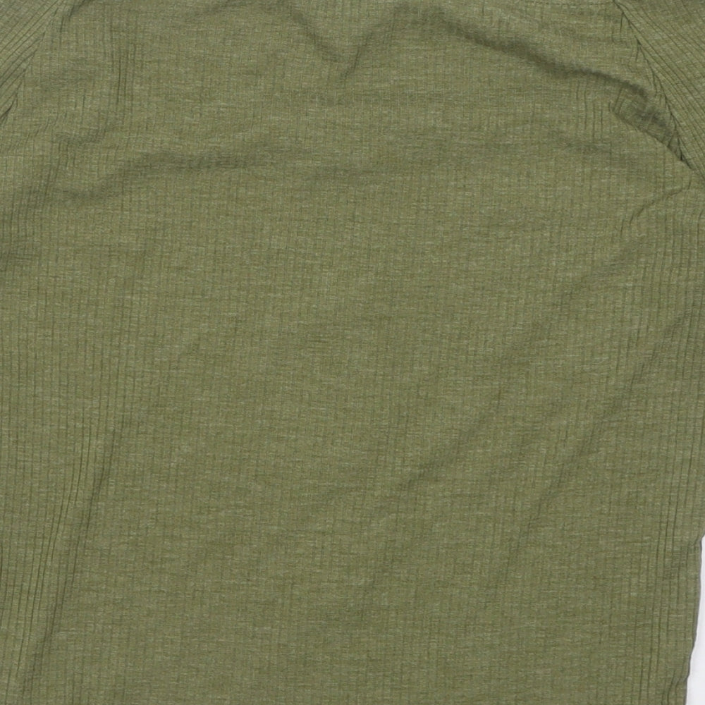F&F Womens Green  Polyester Basic T-Shirt Size 12 Square Neck