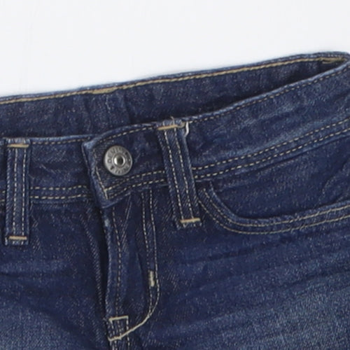 H&M Girls Blue  Cotton Boyfriend Shorts Size 2-3 Years  Regular Buckle