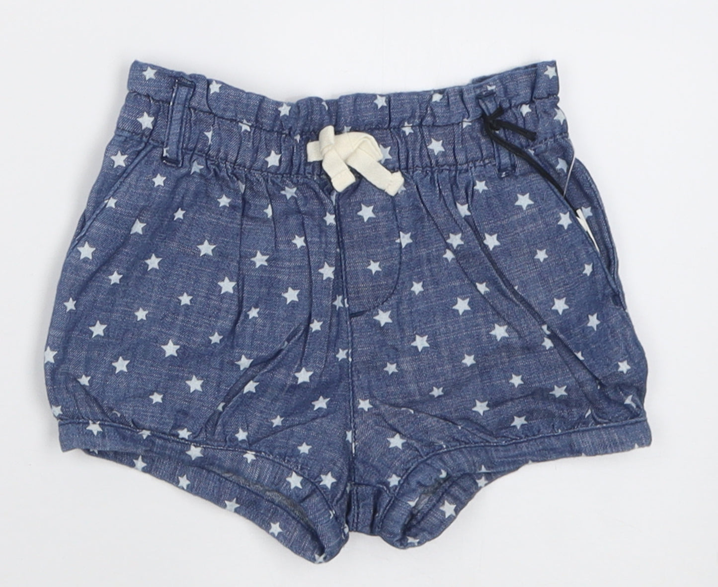 Gap Girls Blue Geometric Cotton Boyfriend Shorts Size 3 Years  Regular Tie - Star Pattern