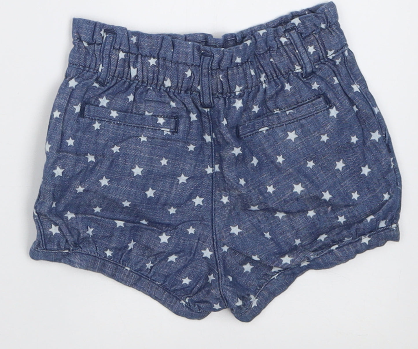 Gap Girls Blue Geometric Cotton Boyfriend Shorts Size 3 Years  Regular Tie - Star Pattern