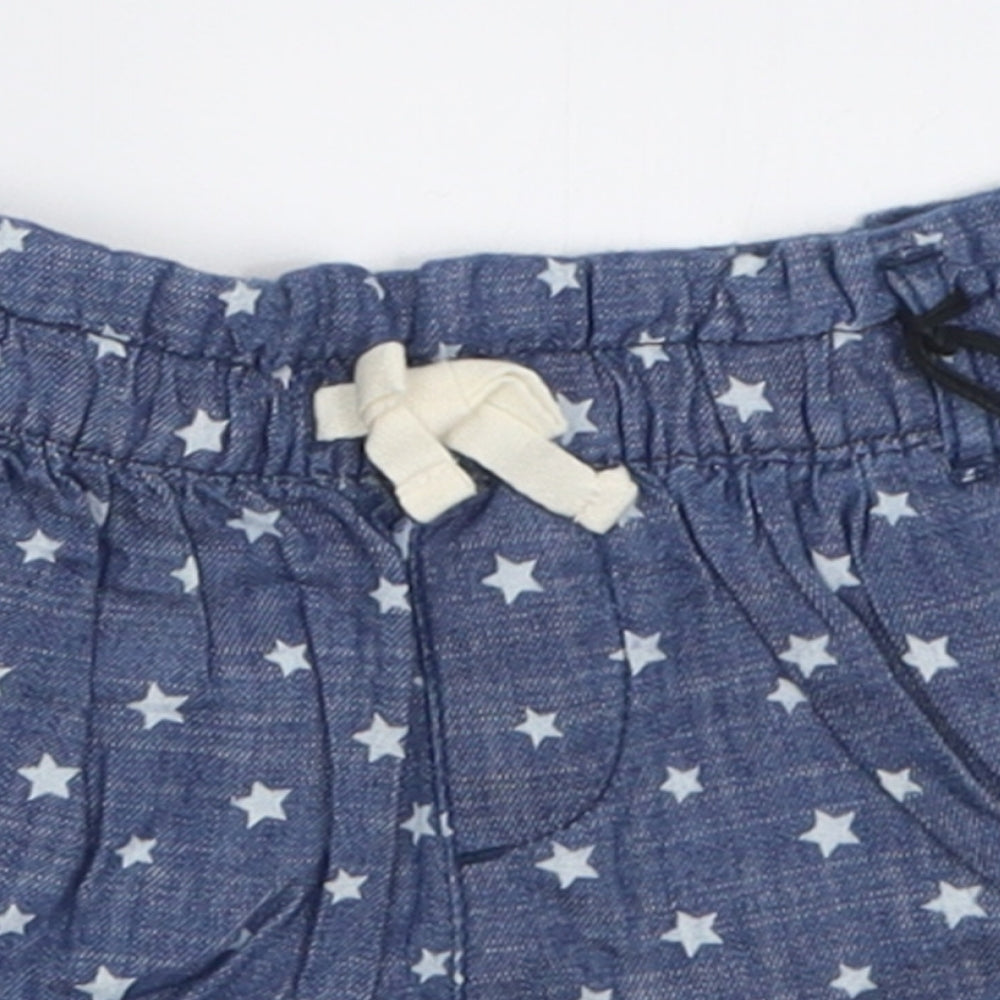 Gap Girls Blue Geometric Cotton Boyfriend Shorts Size 3 Years  Regular Tie - Star Pattern