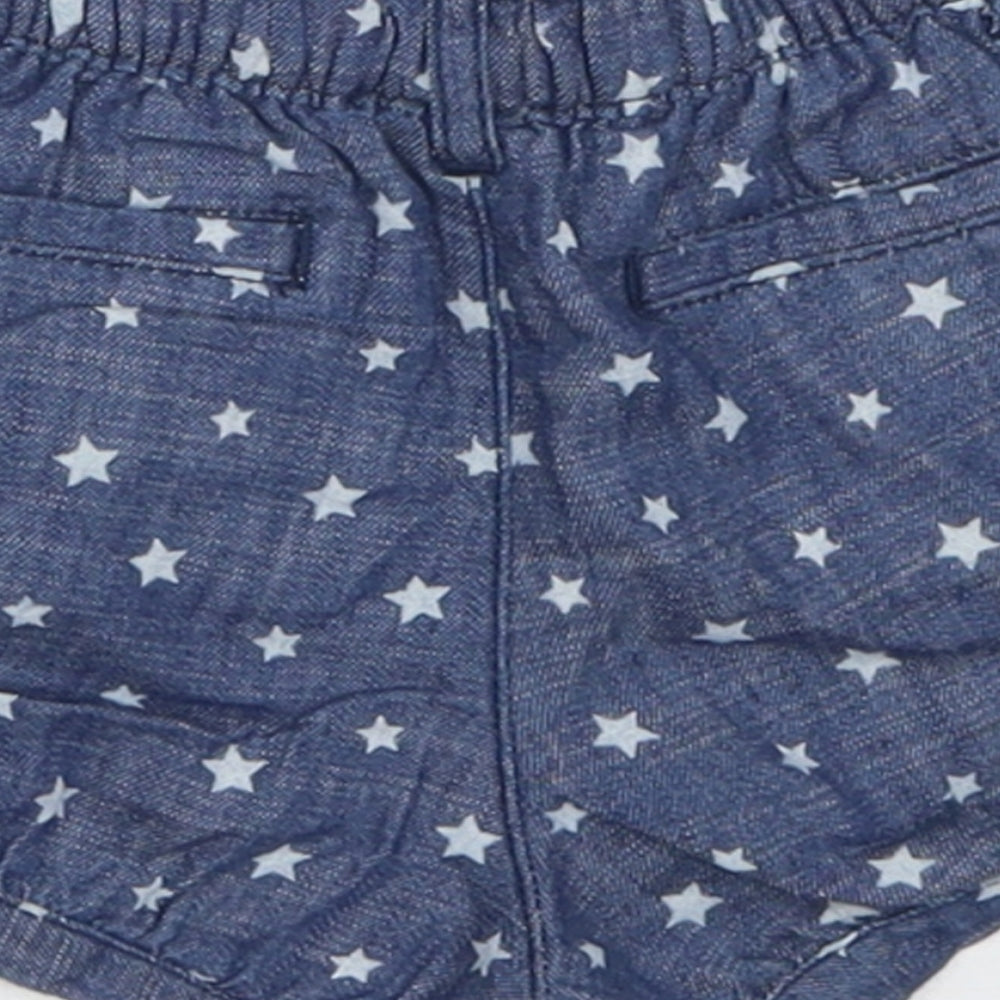 Gap Girls Blue Geometric Cotton Boyfriend Shorts Size 3 Years  Regular Tie - Star Pattern
