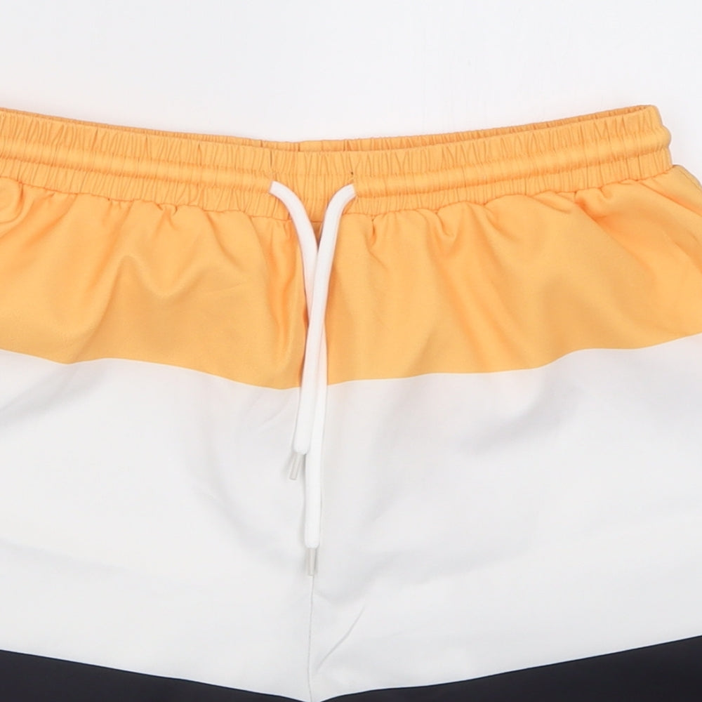 SheIn Boys Yellow Striped Polyester Bermuda Shorts Size 13-14 Years  Regular Tie
